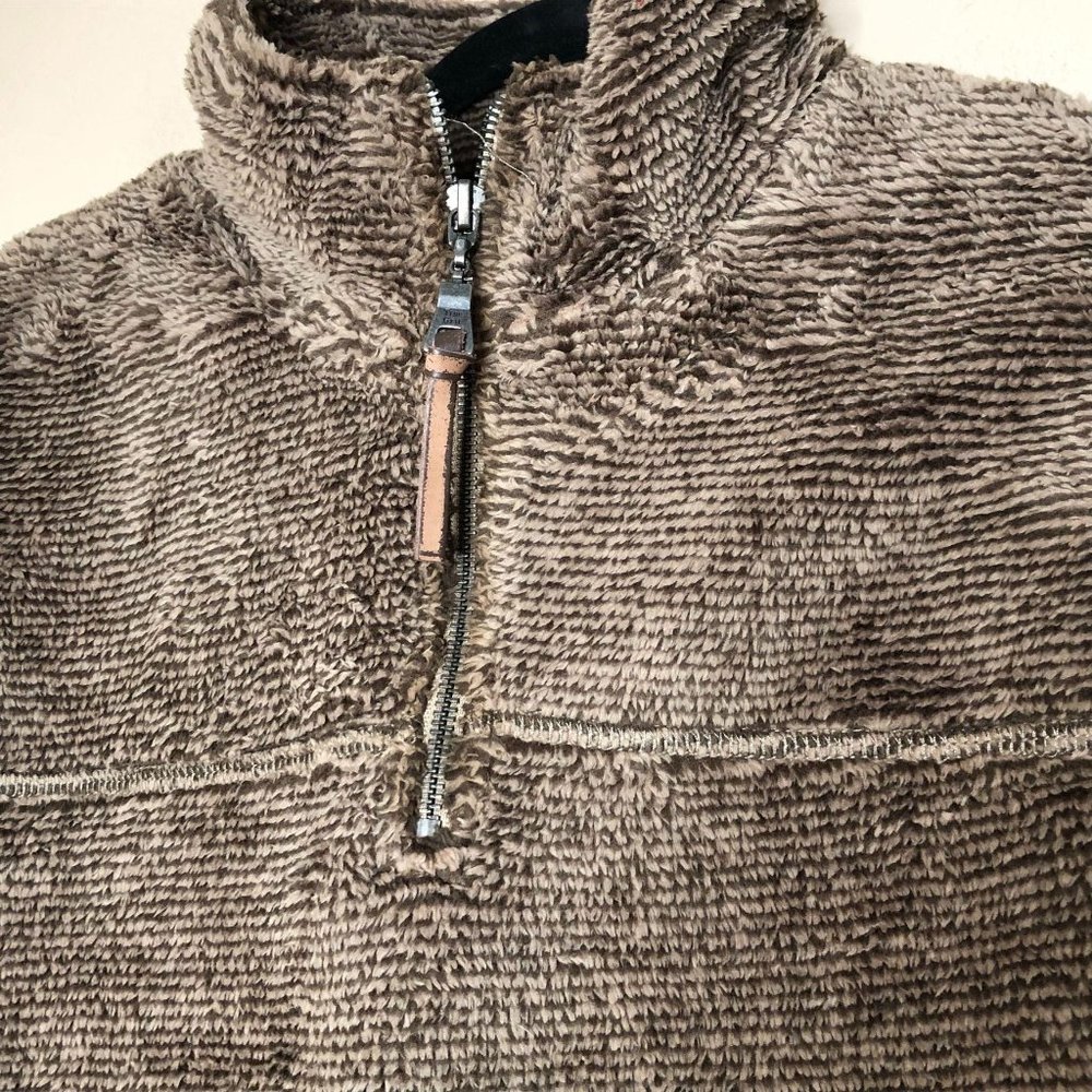 True Grit Luxe Fleece 1/4 Zip Pullover Top Mocha - Picture 6 of 14